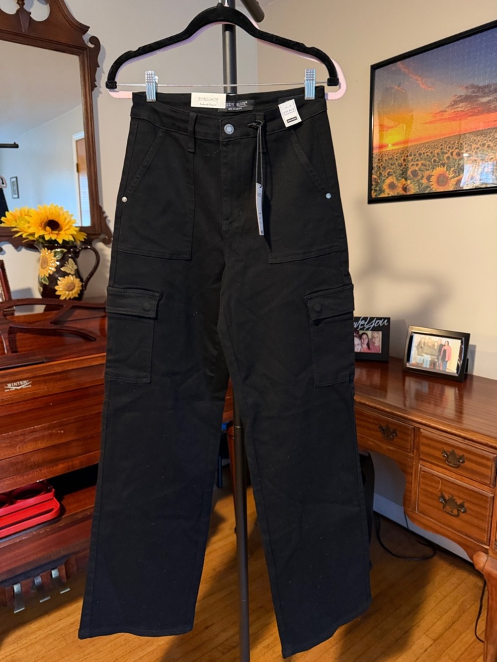 Judy Blue Black High-Rise Cargo Jeans